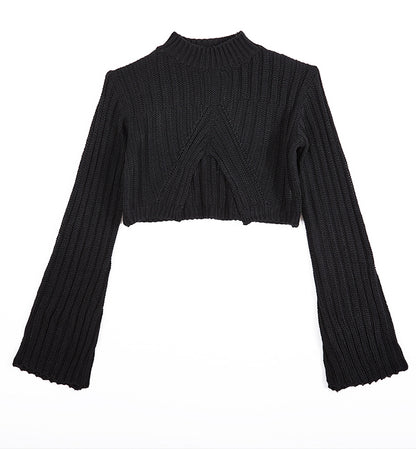 Ribbed Cutout Cropped Sweater