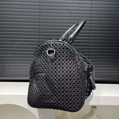 Patent Bow Strap Accent Shoulder Bag