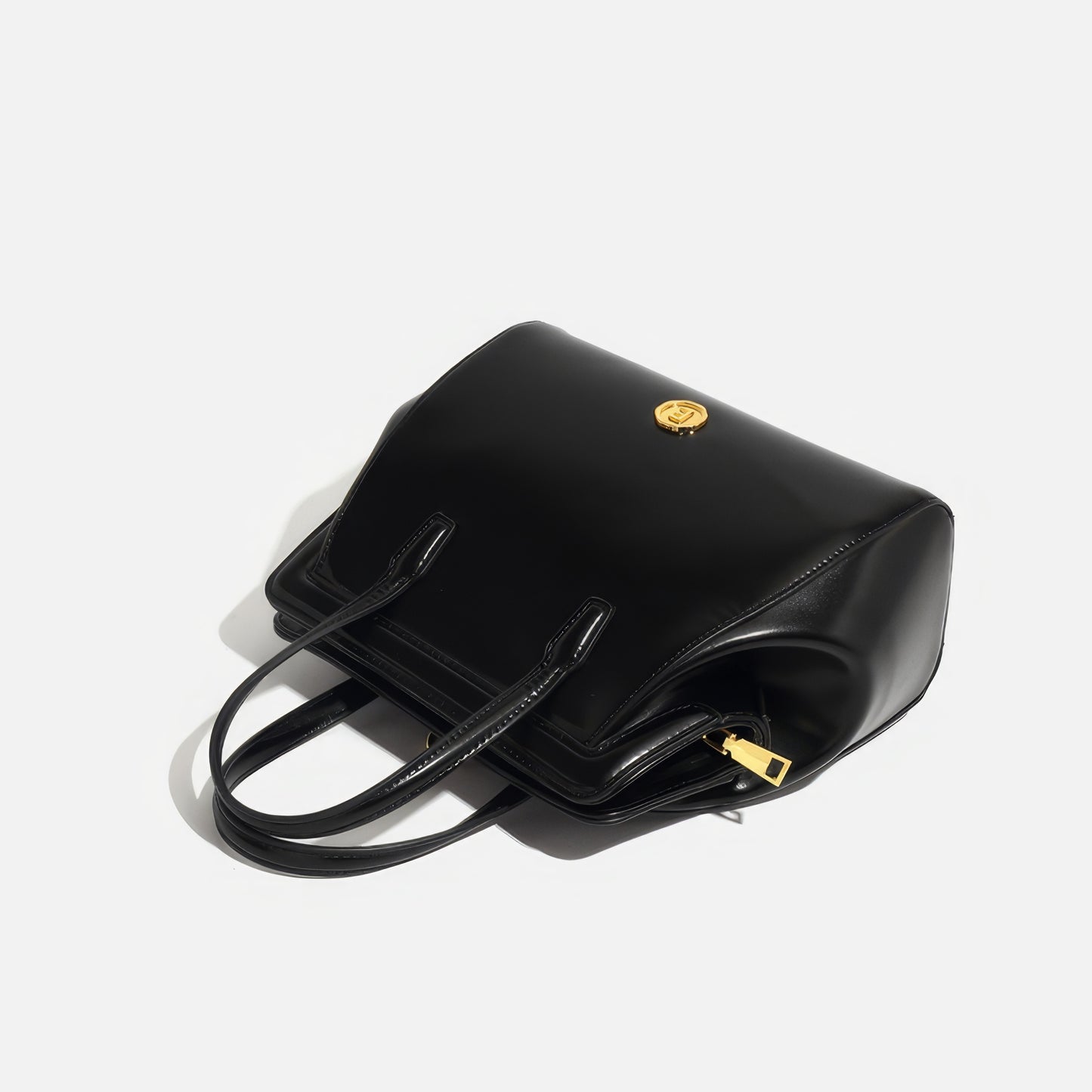 Structured Glossy Top Handle Backpack