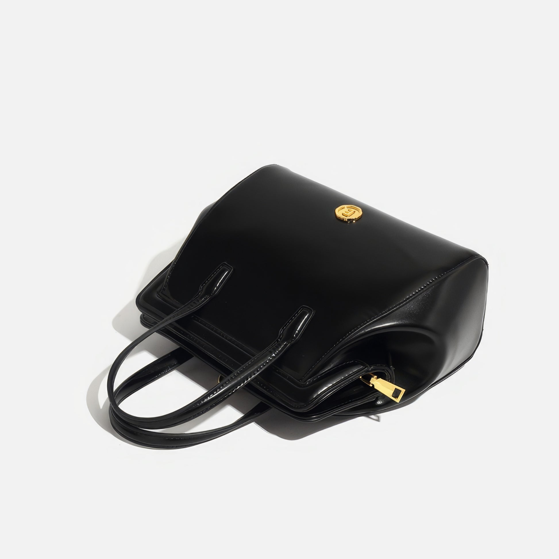 Structured Glossy Top Handle Backpack