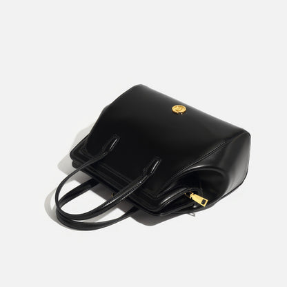 Structured Glossy Top Handle Backpack