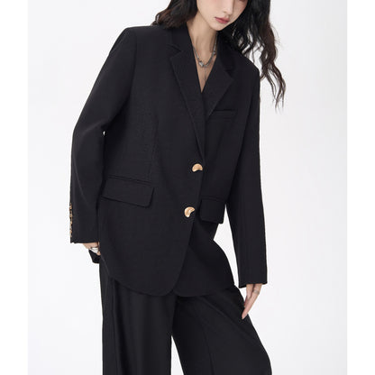 Gold Button Oversized Tailored Blazer