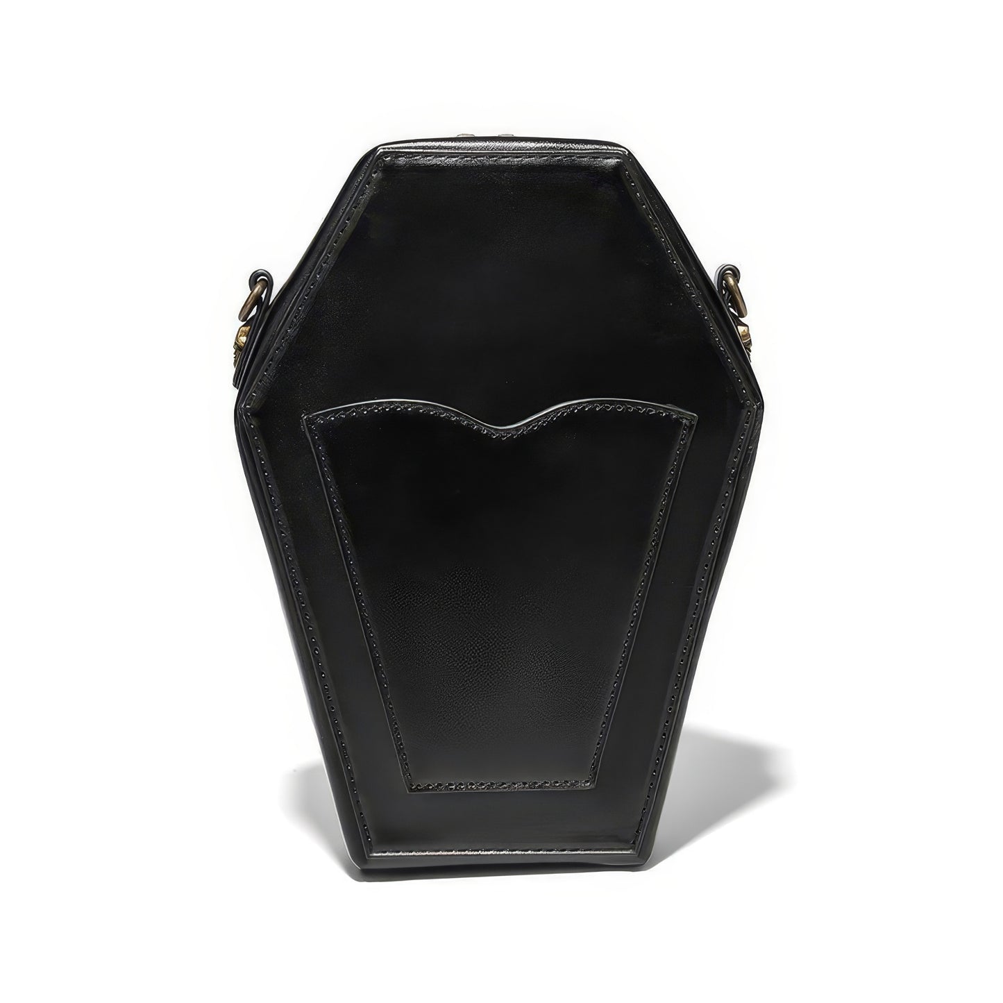 Embroidered Skull Stud Coffin Crossbody Bag