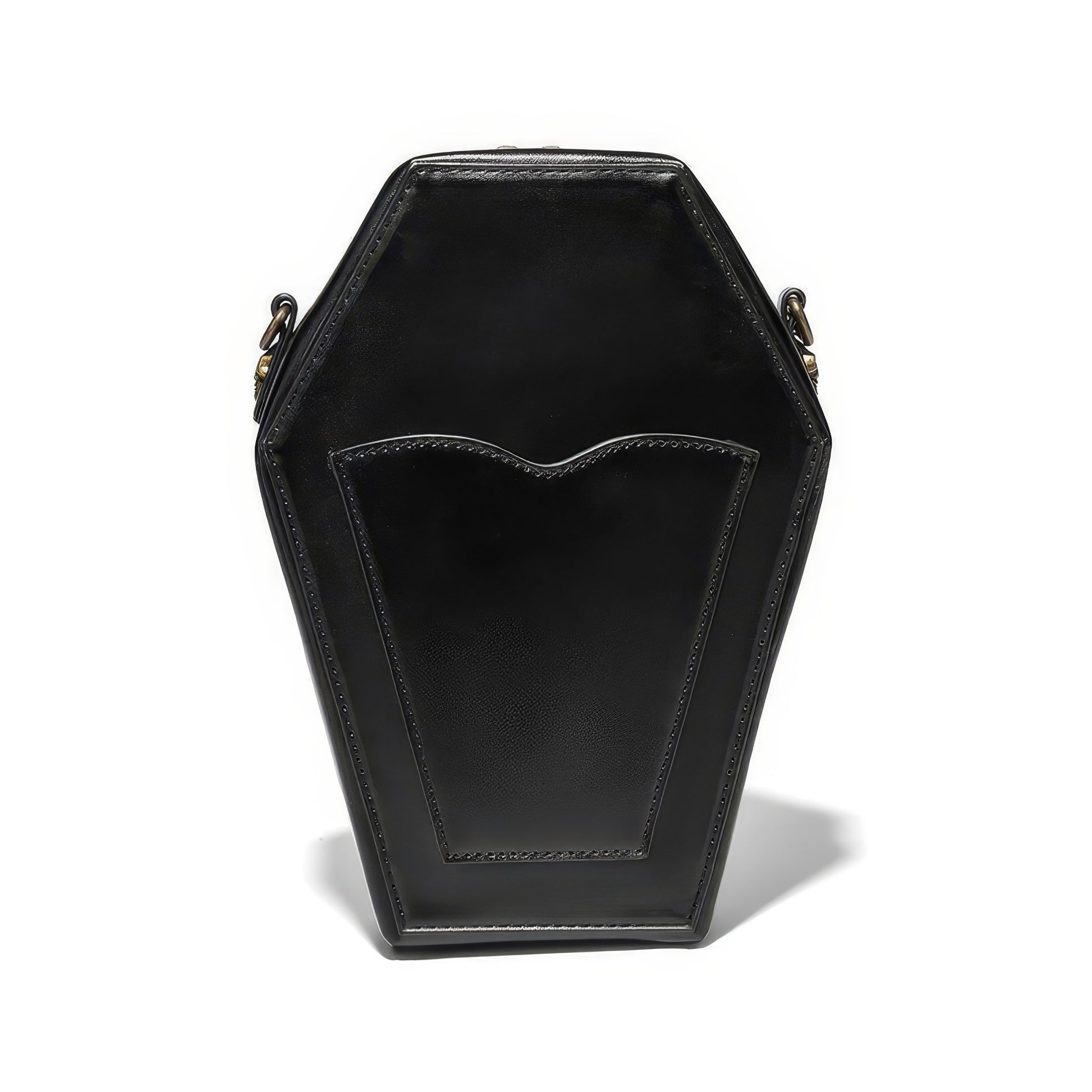 Embroidered Skull Stud Coffin Crossbody Bag