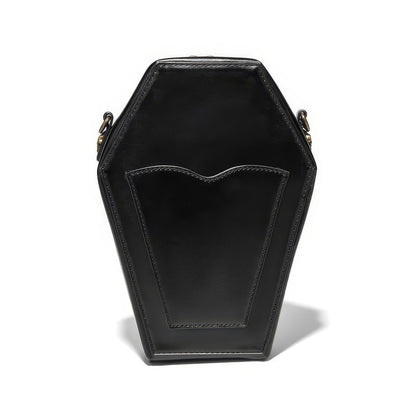 Embroidered Skull Stud Coffin Crossbody Bag