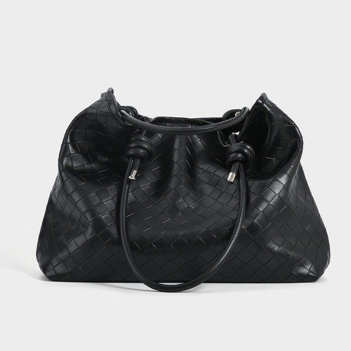 Woven Knot Handle Shoulder Bag