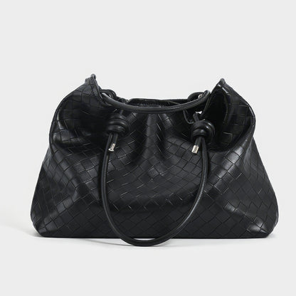 Woven Knot Handle Shoulder Bag