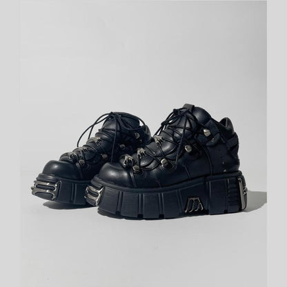 Cyberpunk Metal Accent Platform Boots