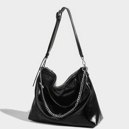 Slouchy Chain Strap Hobo Bag