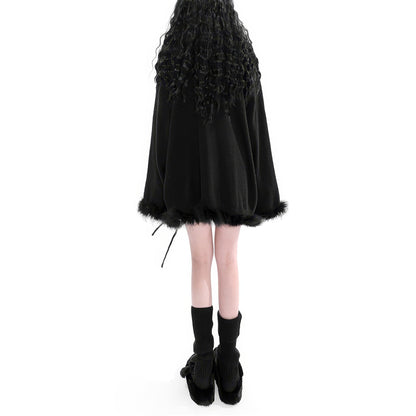 Faux Fur Trim Knit Cardigan