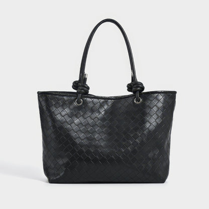 Woven Knot Handle Shoulder Bag