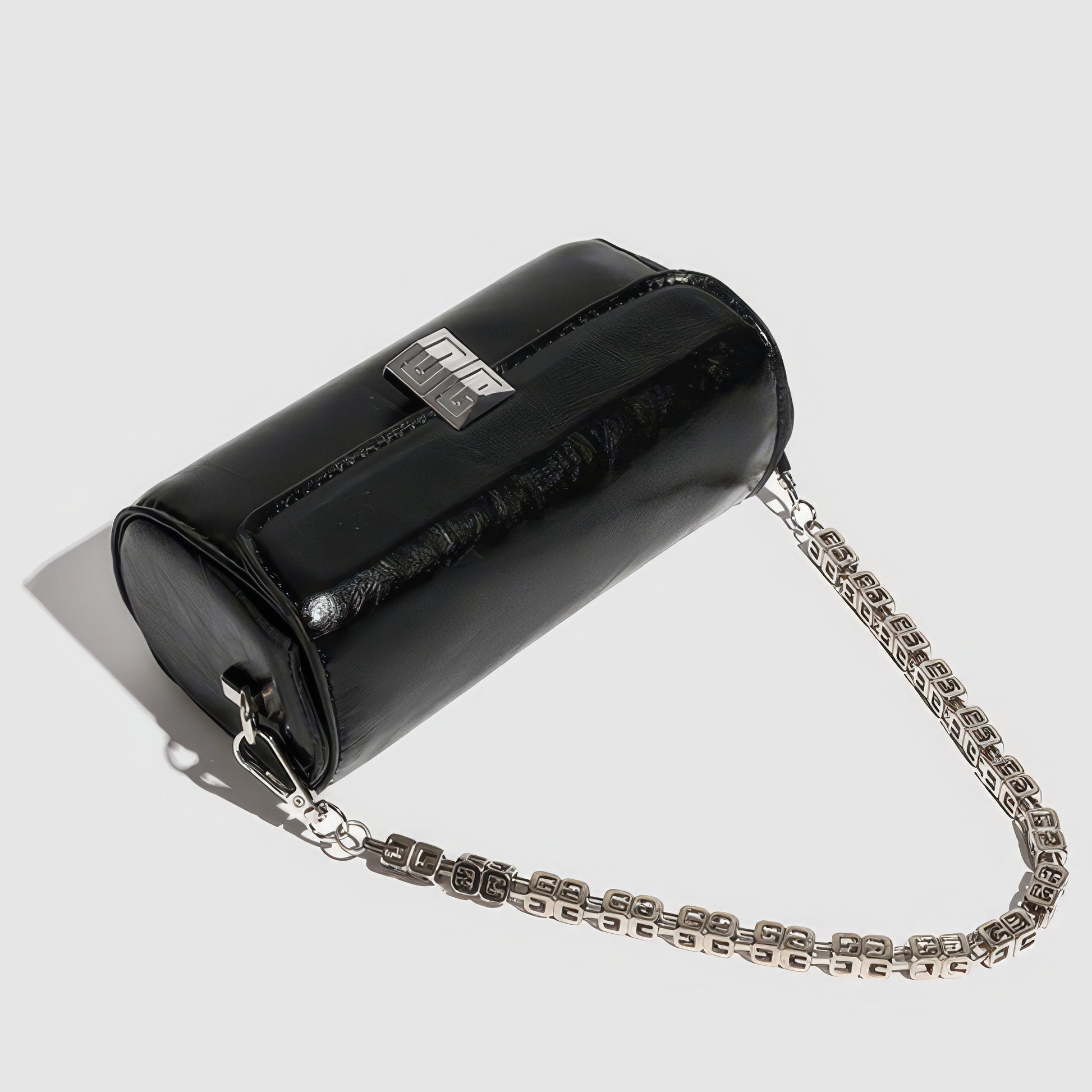 Glossy Cylinder Chain Mini Bag