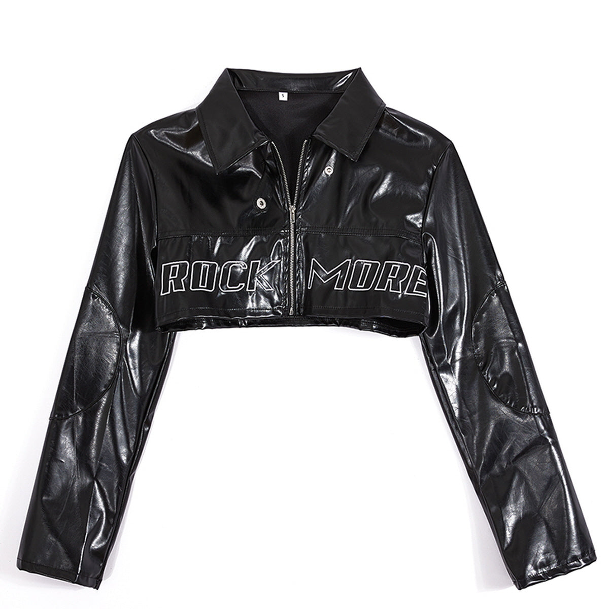 Cropped Faux Leather Moto Jacket