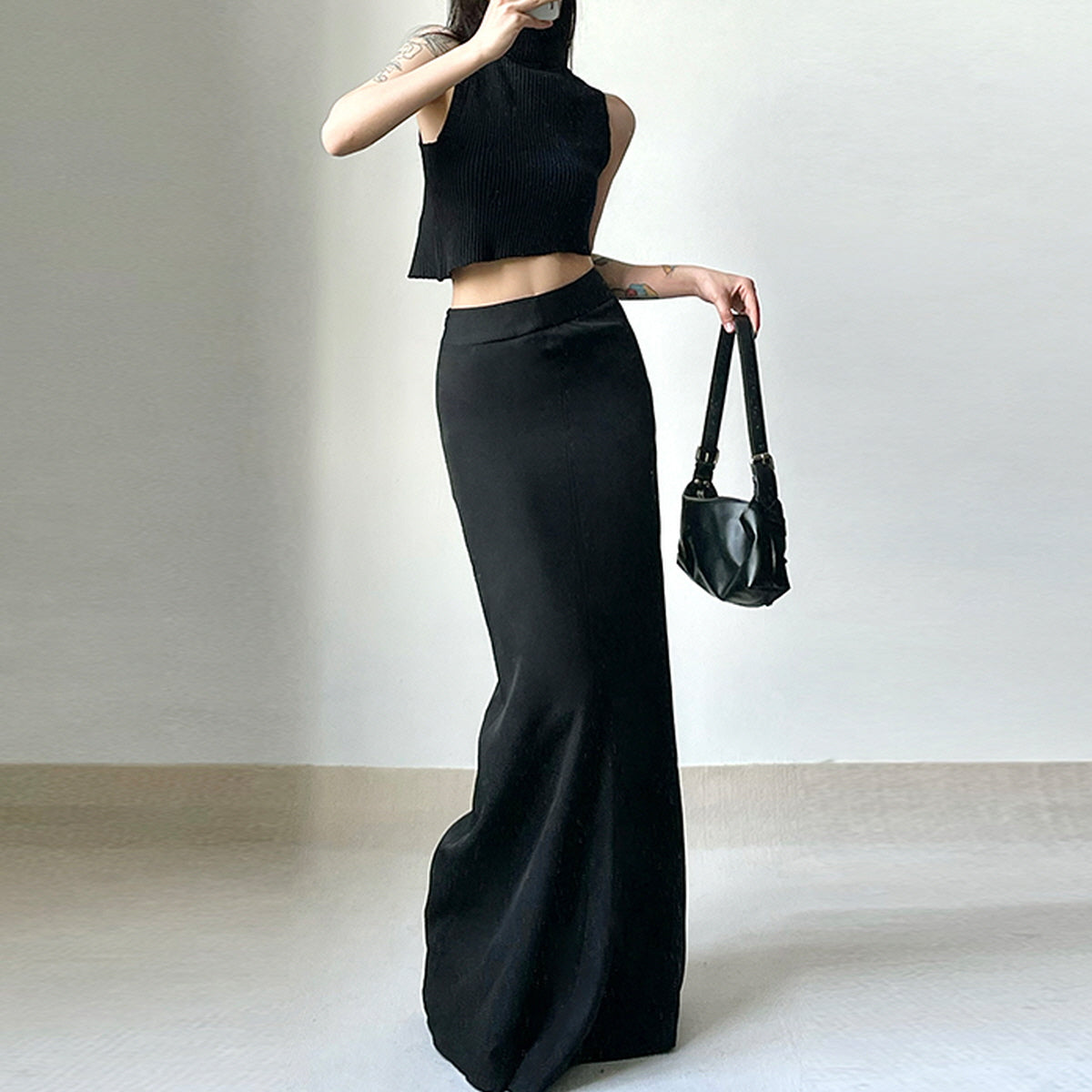 High-Waist Mermaid Maxi Skirt