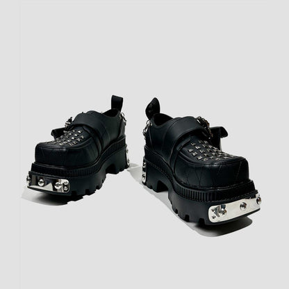 Black Chain Studded Platform Shoes