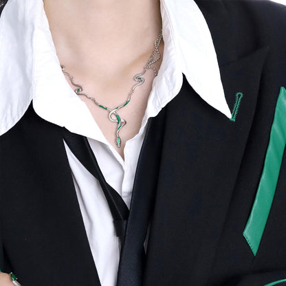 Emerald Serpent Twist Necklace