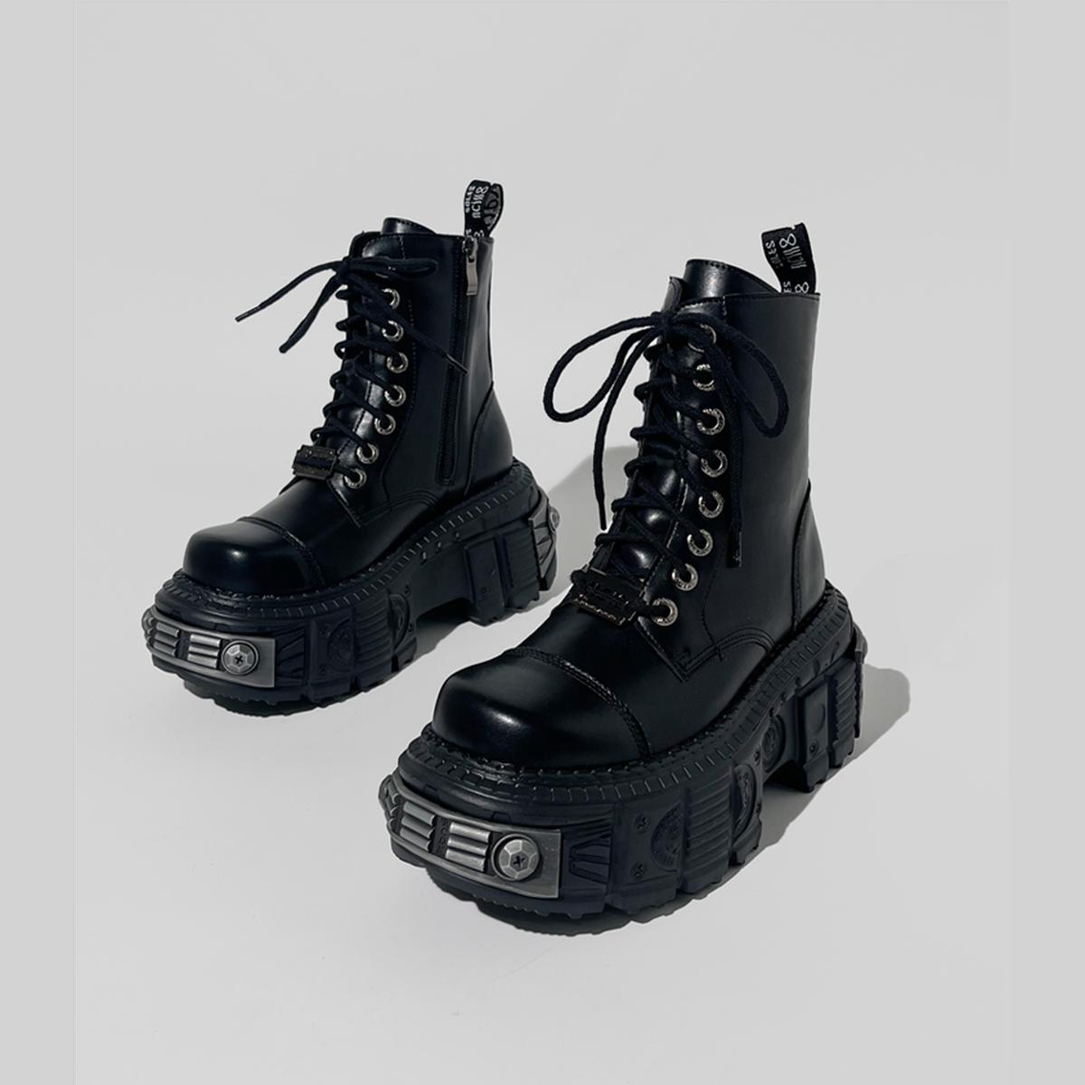 Black Cyberpunk Platform Boots