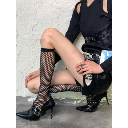 Large Net Mesh Knee Socks