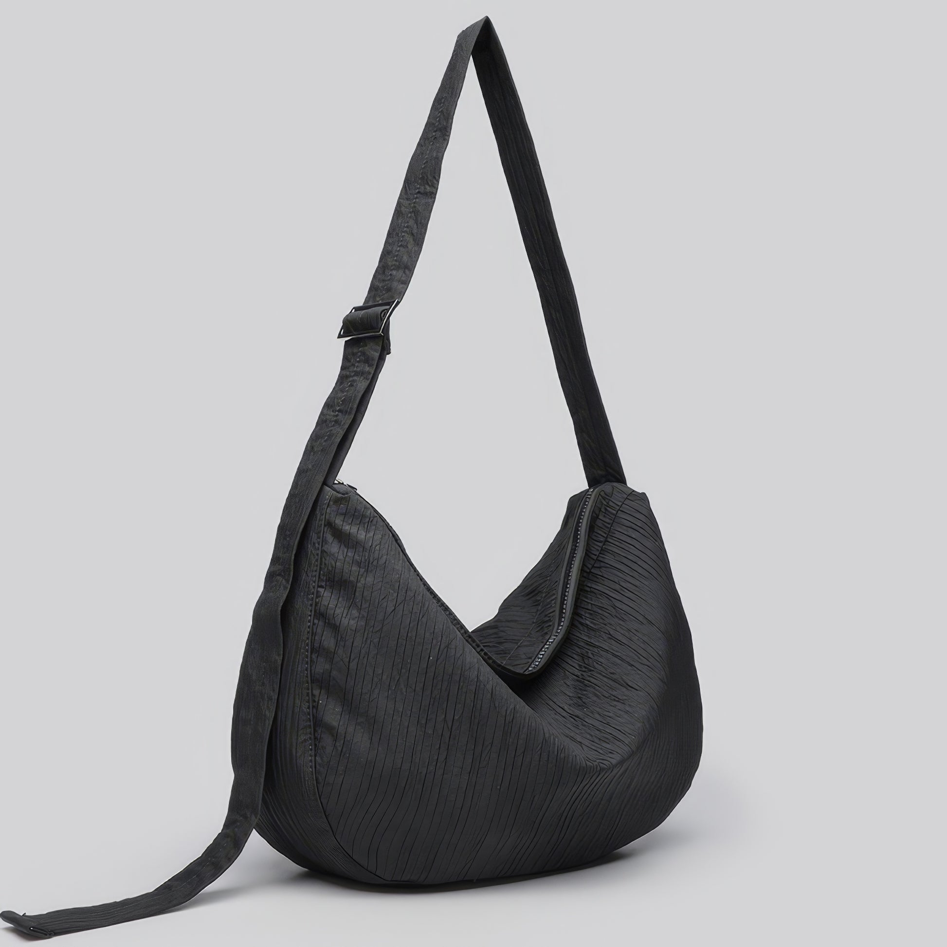 Textured Crescent Shoulder Bag