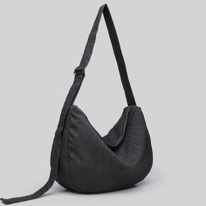Textured Crescent Shoulder Bag