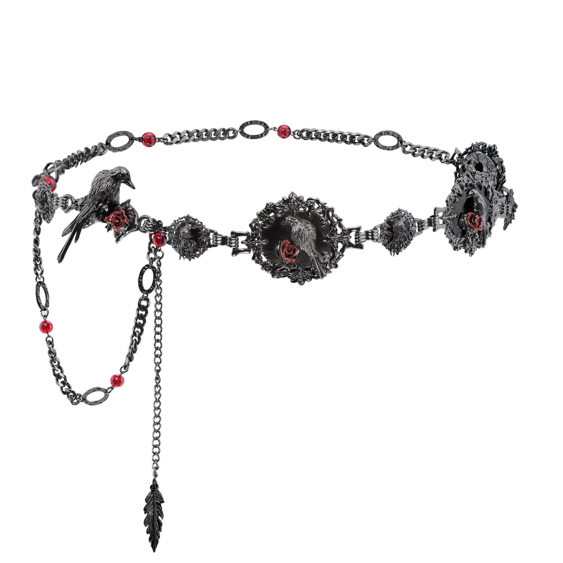 Vintage Bird Rose Medallion Chain Belt