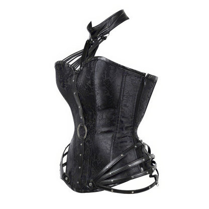 Strappy Buckled Halter Corset Top