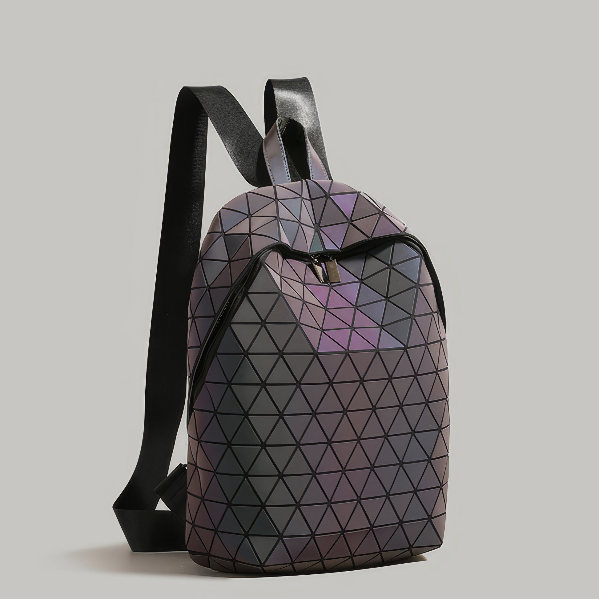 Geometric Reflective Prism Panel Backpack