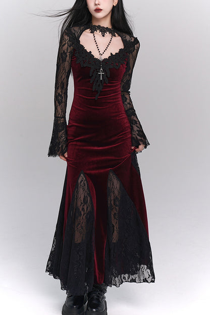 Black Lace Mermaid Dress