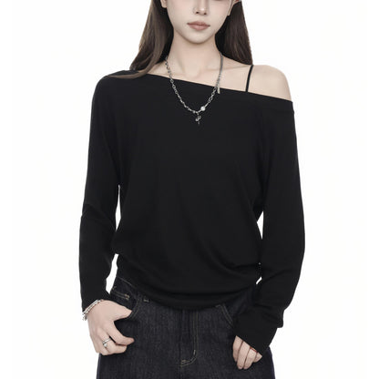 Off-Shoulder Long Sleeve Jersey Top