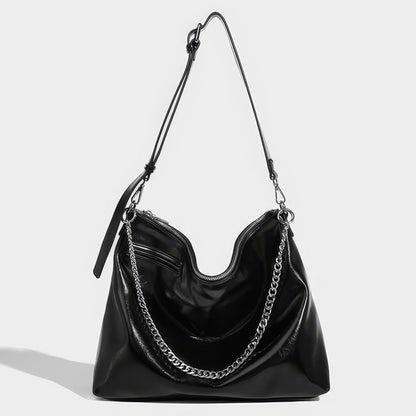 Slouchy Chain Strap Hobo Bag
