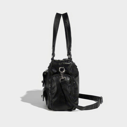 Glossy Pocket Flap Shoulder Bag