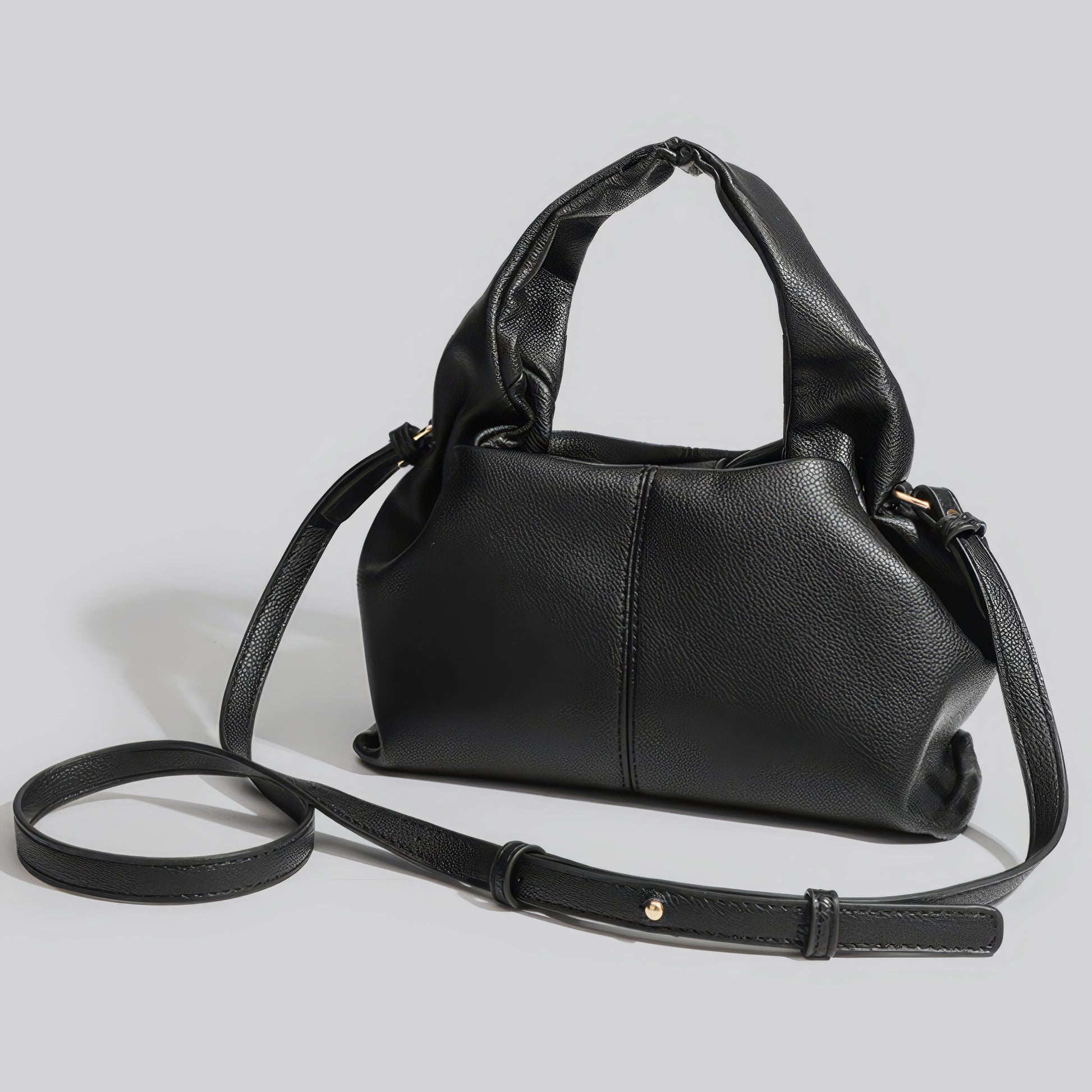 Soft Ruched Faux Leather Mini Bag