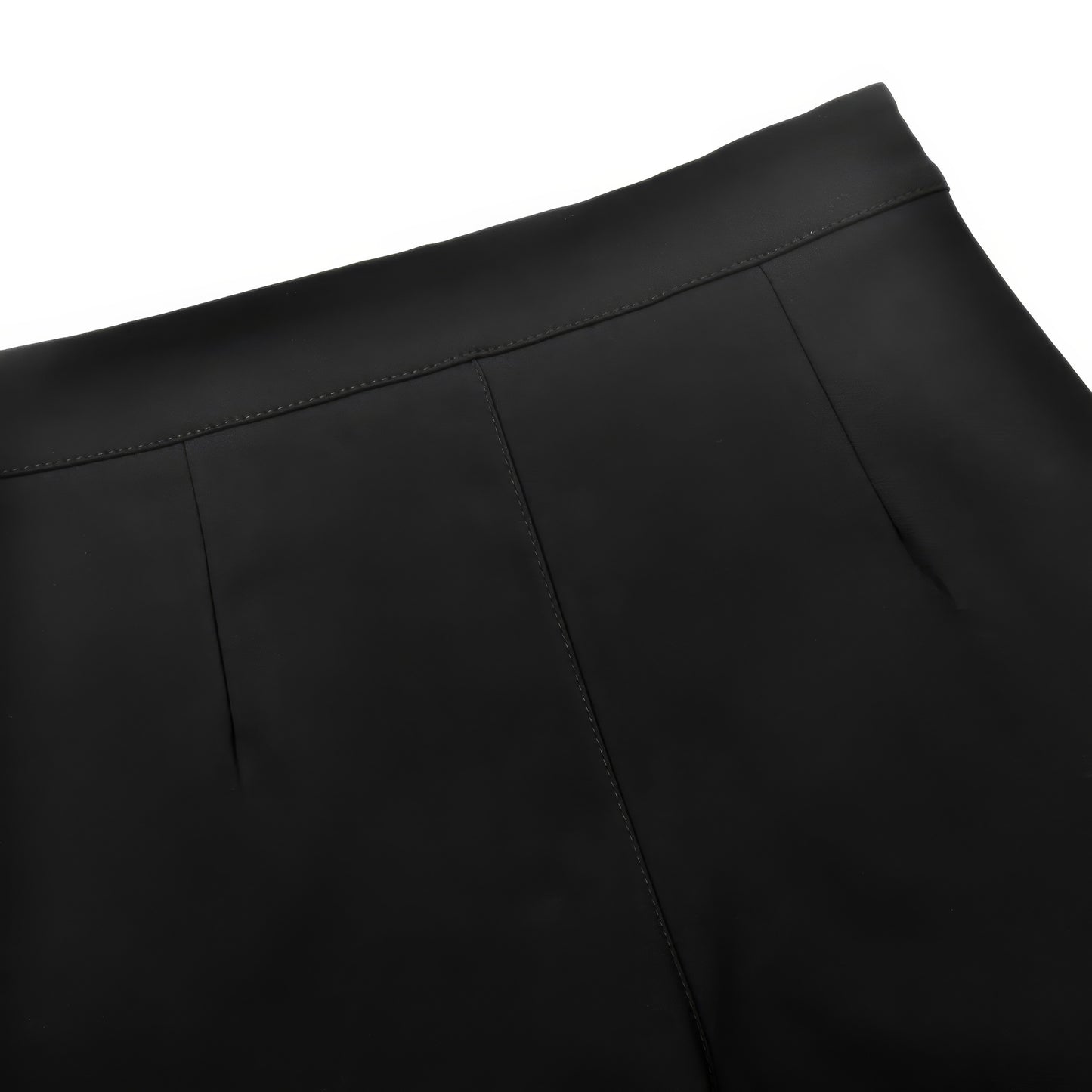 Front Pocket High Waist Black Shorts
