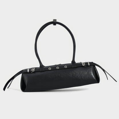 Buckle Strap Long Barrel Shoulder Bag