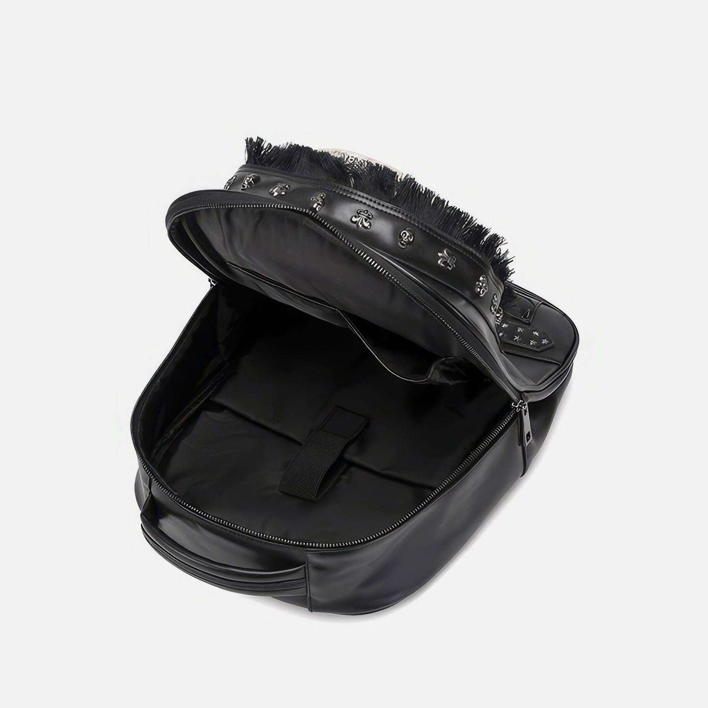 Grunge Painted Skull Faux Leather Backpack