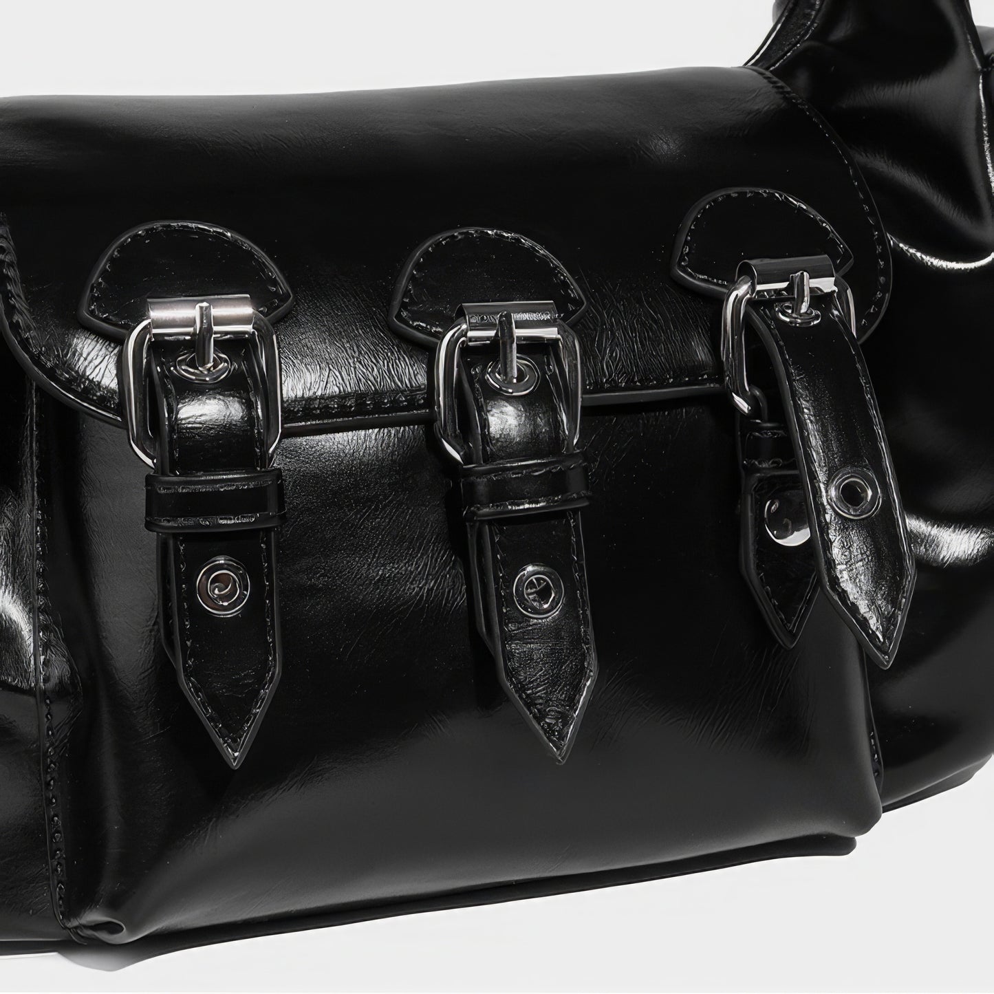 Triple Buckle Flap Barrel Bag