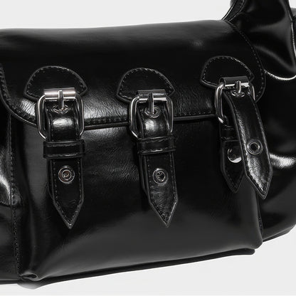 Triple Buckle Flap Barrel Bag