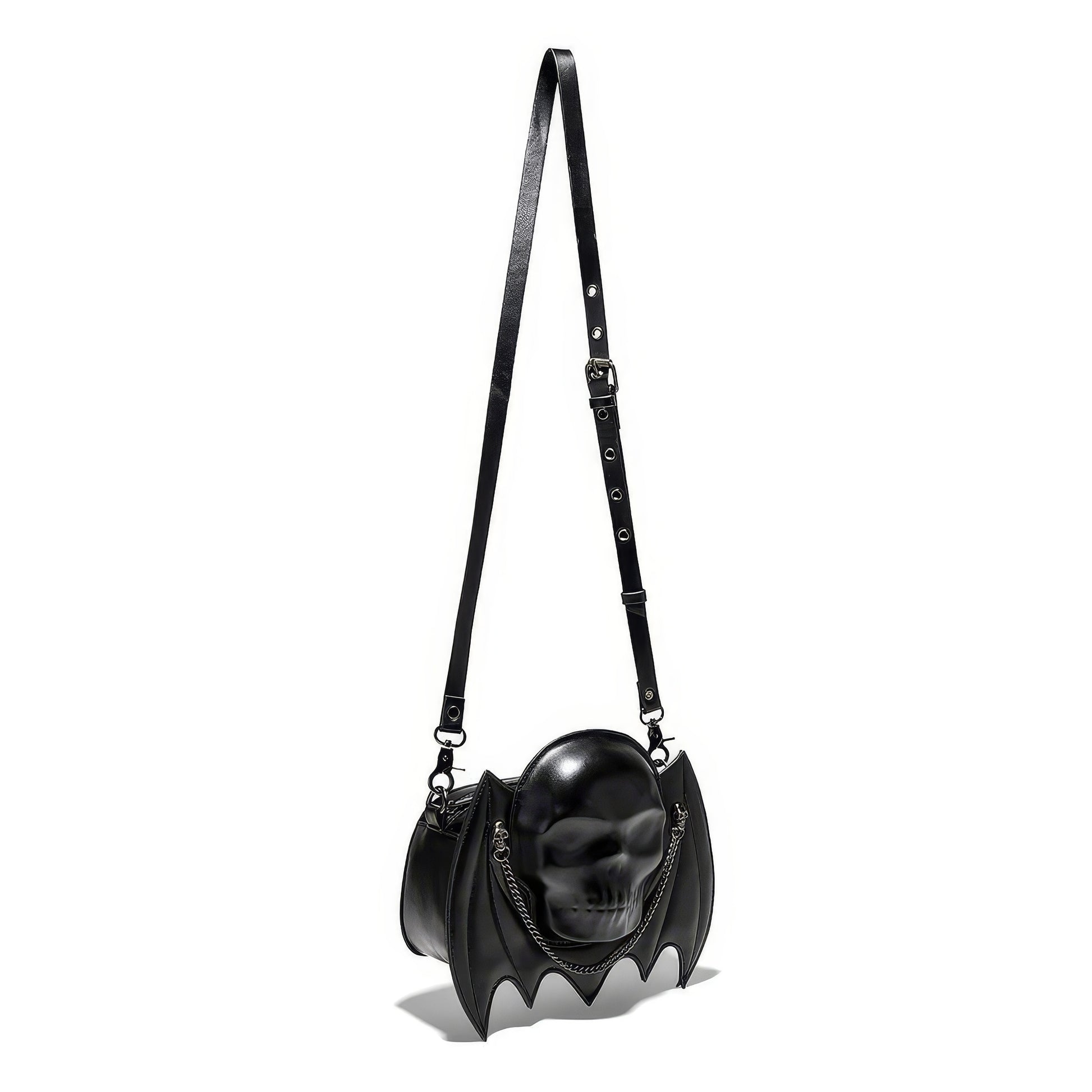 Bat Wing Skull Accent Shoulder Bag