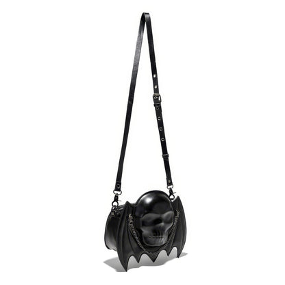 Bat Wing Skull Accent Shoulder Bag