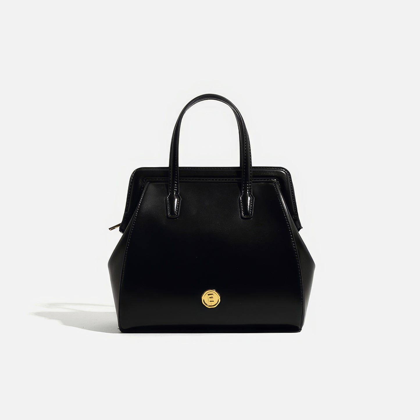 Structured Glossy Top Handle Backpack