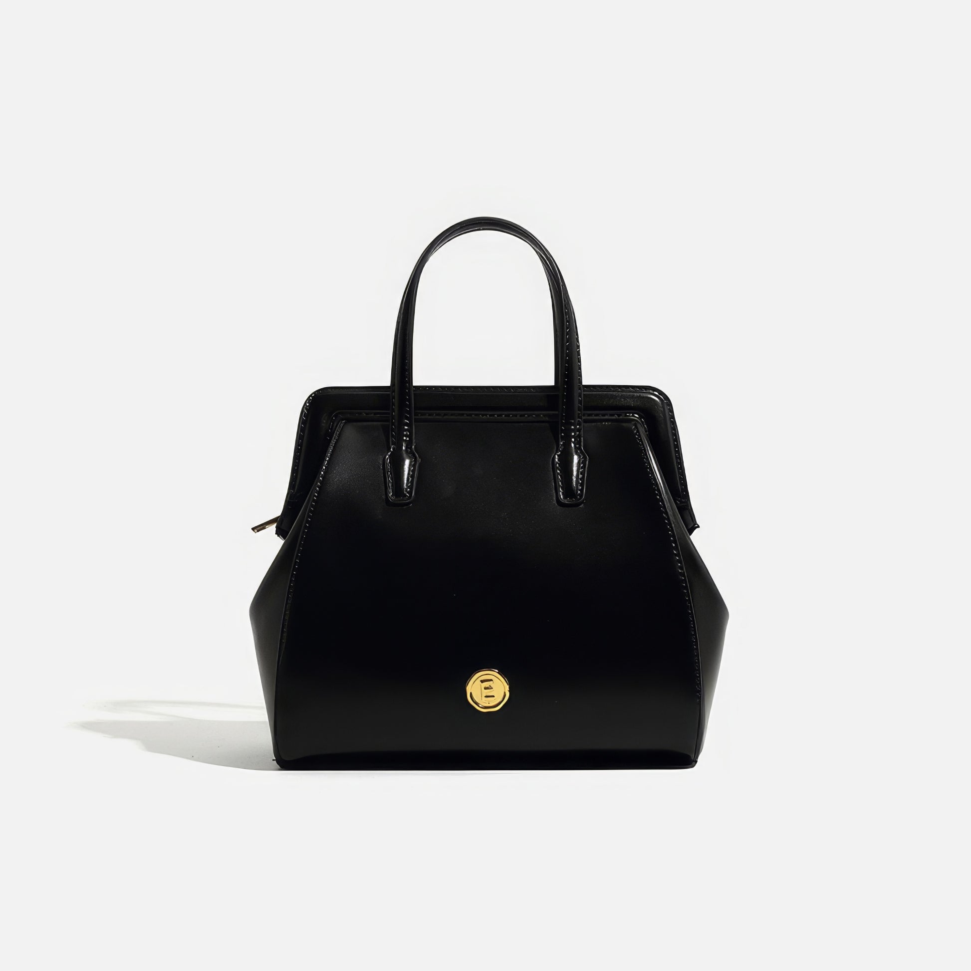 Structured Glossy Top Handle Backpack