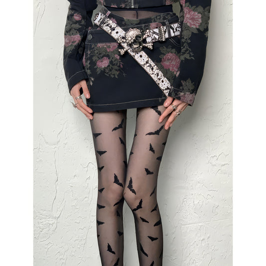 Sheer Bat Pattern Tights