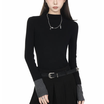 Mock Neck Slim Fit Knit Top