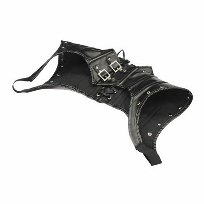 Faux Leather Buckle Strap Shoulder Corset