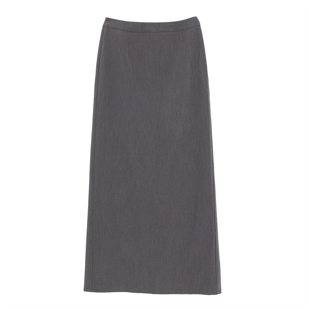 Gray High-Slit Maxi Skirt