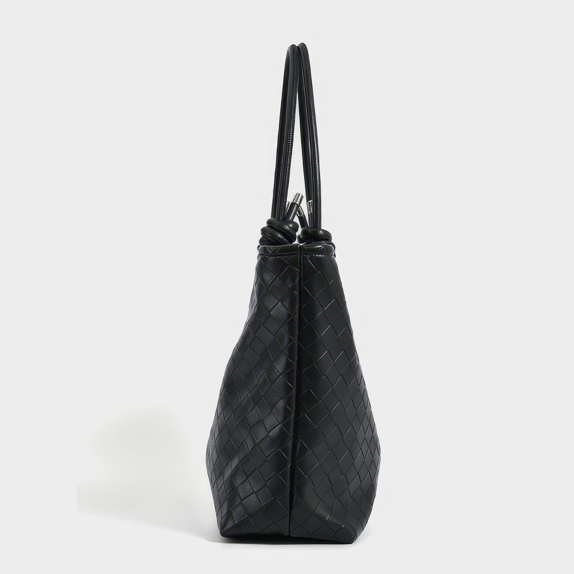 Woven Knot Handle Shoulder Bag