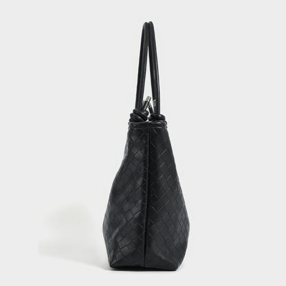 Woven Knot Handle Shoulder Bag