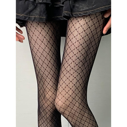 Sheer Diamond Mesh Pattern Tights
