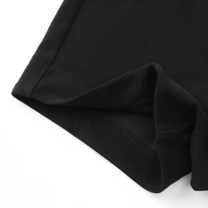 Square Buckle Belted Black Shorts