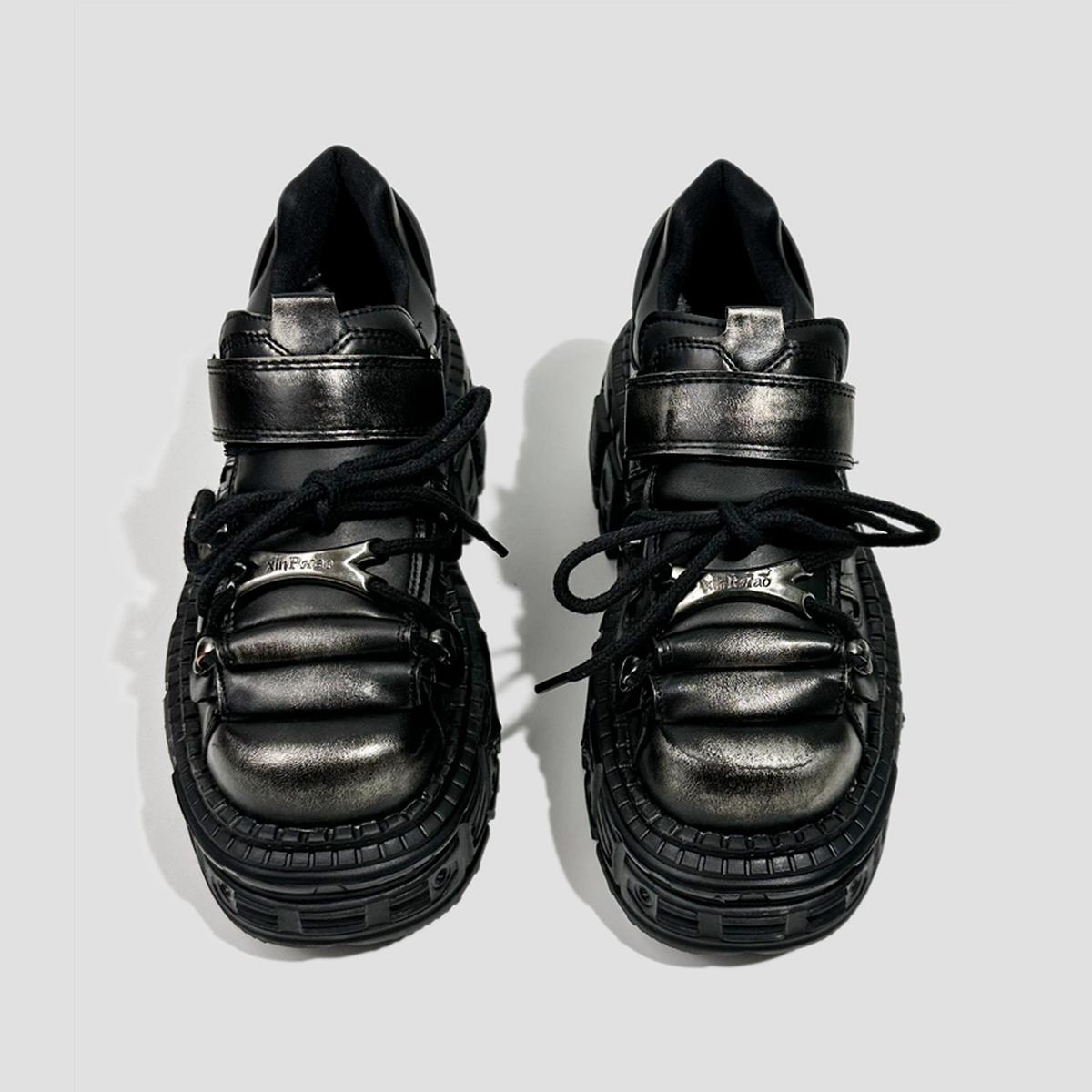 Industrial Distressed Platform Sneakers